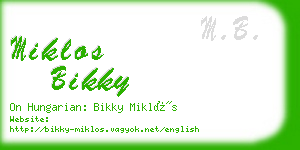 miklos bikky business card